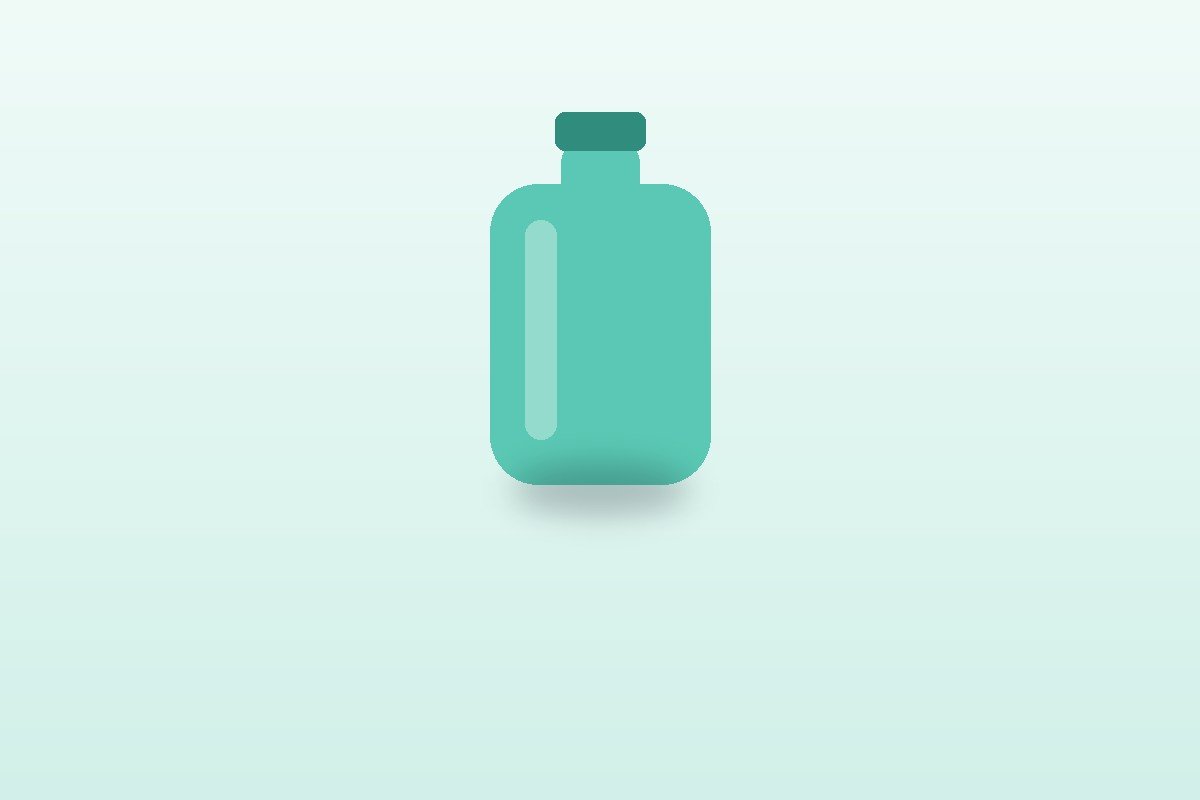 Compacte, lichte drinkfles in een fris turquoise kleur