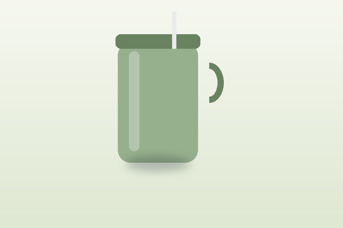 Stanley-achtige geïsoleerde tumbler met handvat en rietje in salie-groen